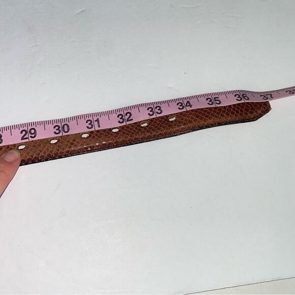 Vintage Brown Snake Embossed Belt Reptile Snakeskin Print Cartoni Unisex 32 - Picture 8 of 8